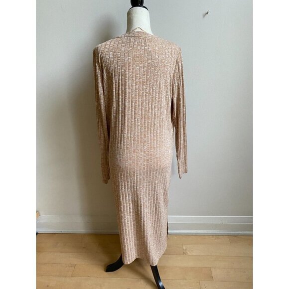 Vero Moda BNWOT women sz Large "Nille" ribbed long sleeve dress split sides - Picture 5 of 8